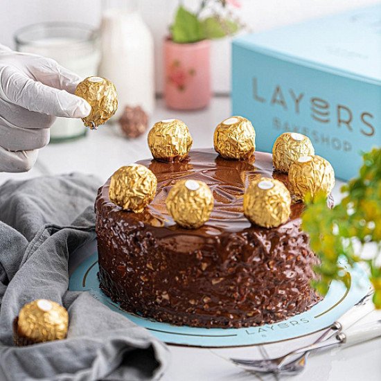 2.5lbs Ferrero Rocher Cake from Layers Bake Shop