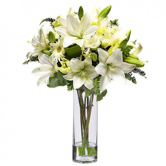 White Love Flowers in Vase
